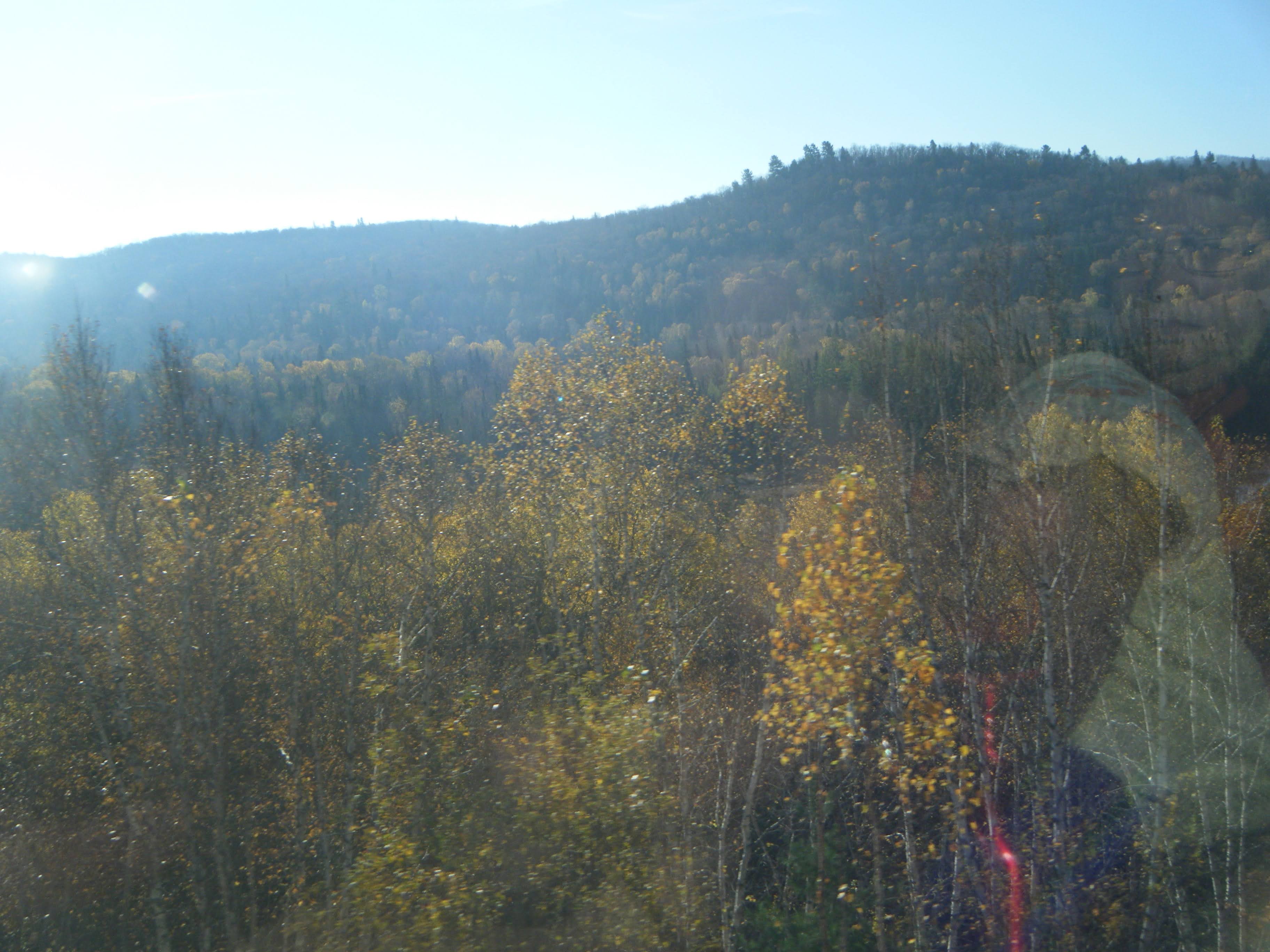 Winding river through boreal forest, Northern Ontario